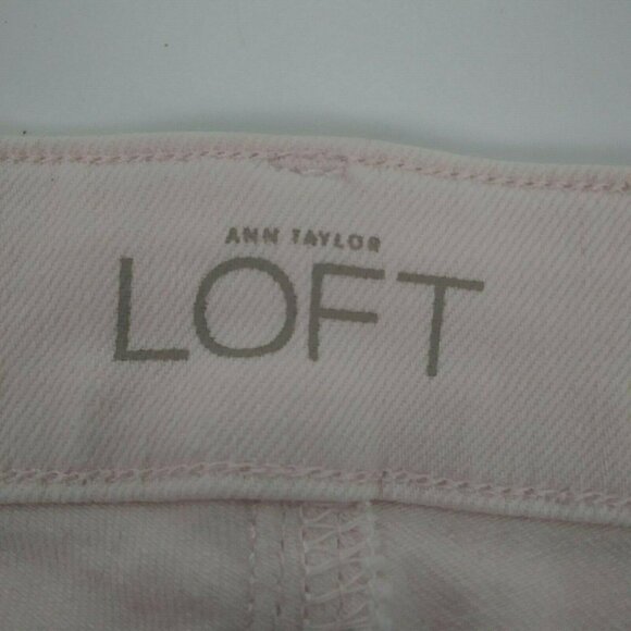 Loft Womens 29/8T 32x29 Light Pink Jeans Curvy Crop Cuffed Stretch Denim Casual - Picture 3 of 12